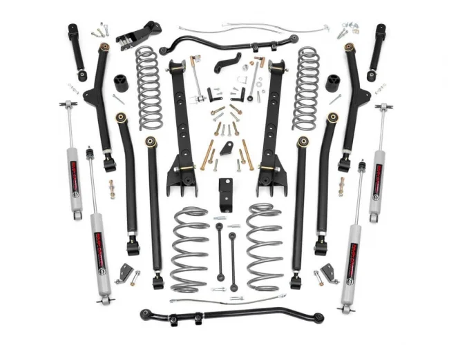 Rough Country 4 In. Long Arm Lift Kit w/Shocks 97-06 Wrangler - Click Image to Close